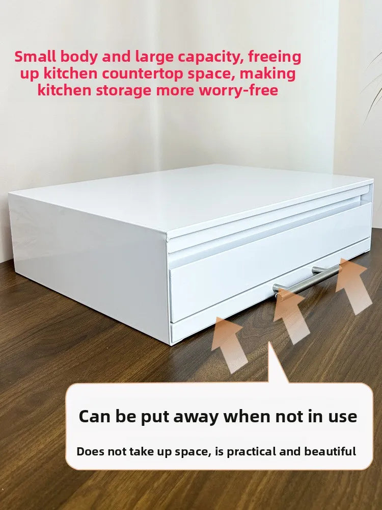 Pull-Out Kitchen Organizer Drawer Microwave Shelf with Extendable Board Countertop Oven Storage Rack Space-Saving Prep Station