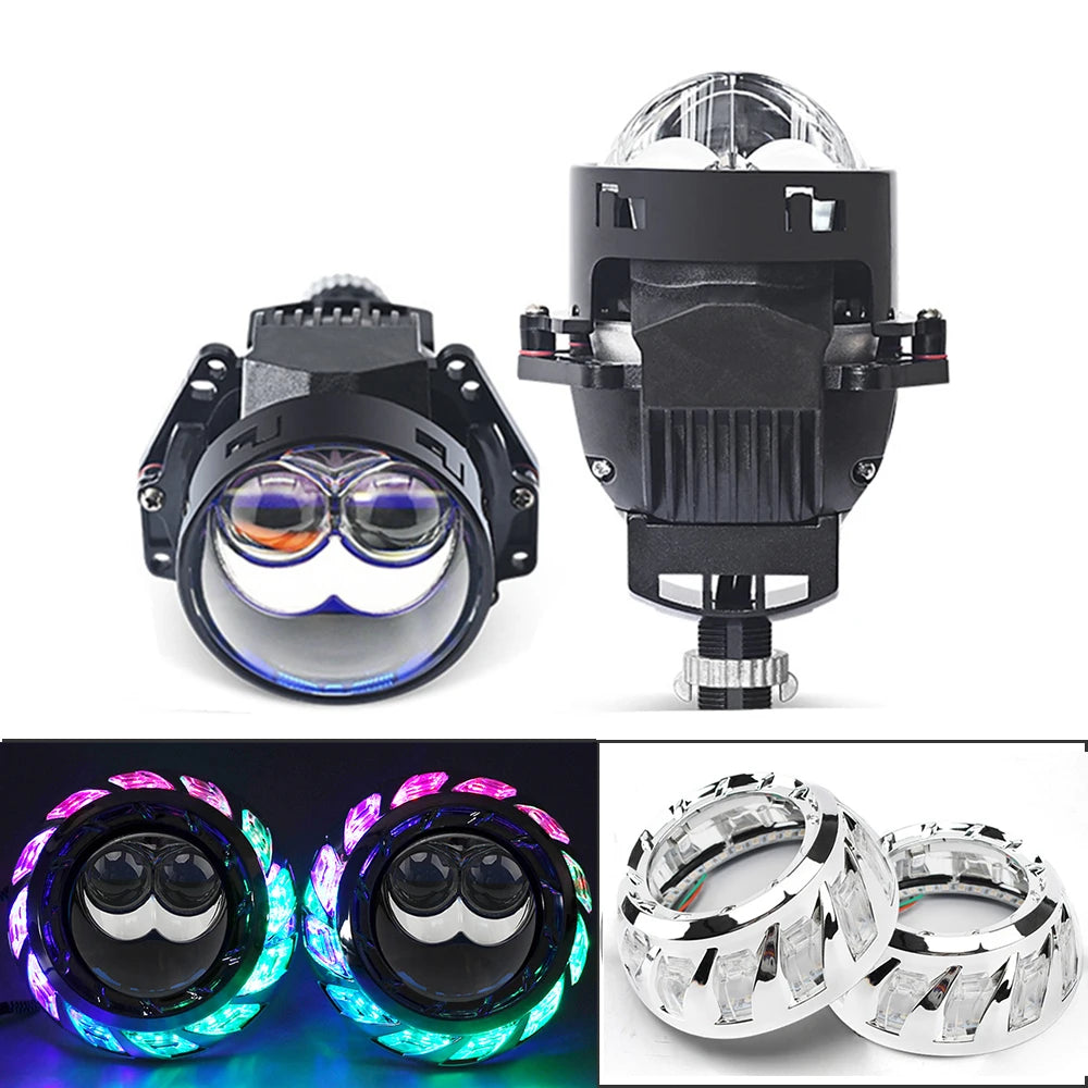 140W 3.0 Inch Dual Hyperboloid Bi LED Projector Lens 35000LM for Hella 3R H4 H7 9005/9006 Car Upgrade Accessories Retrofit