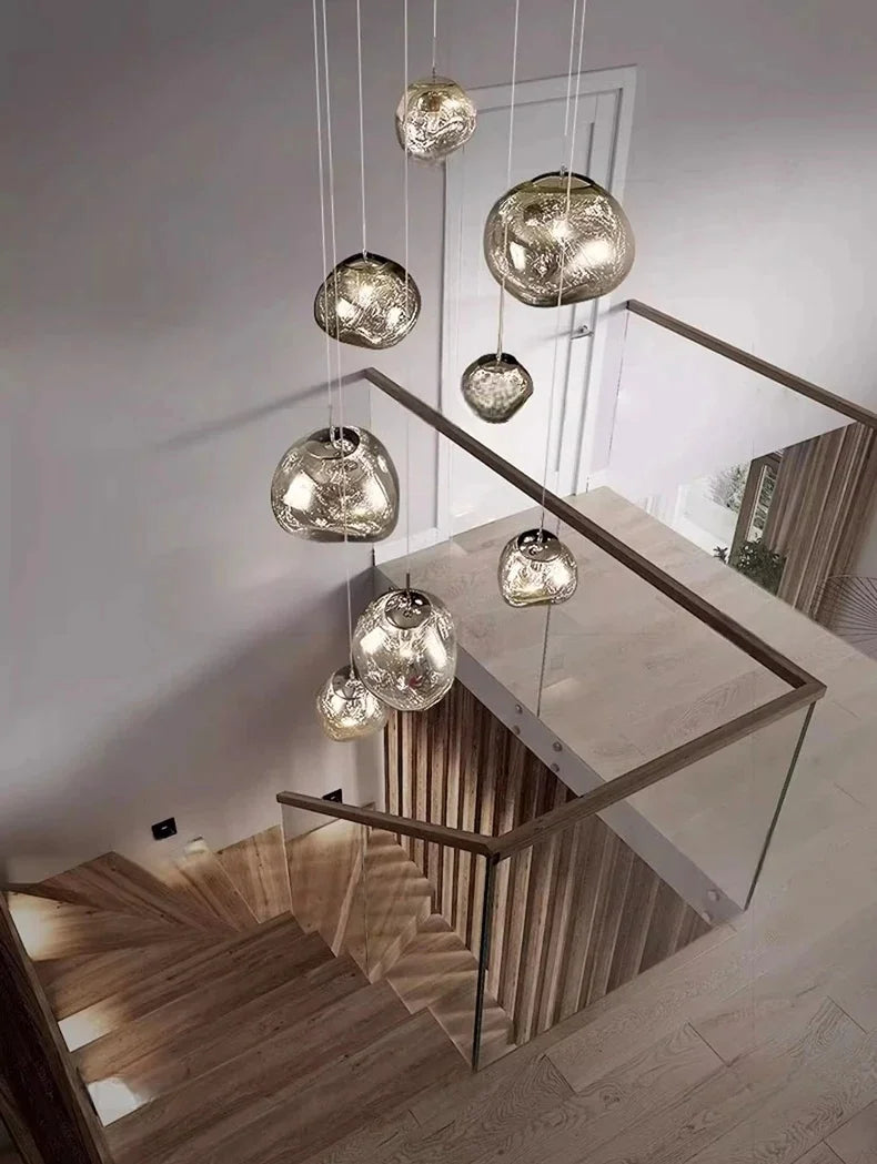 Modern Home Decor Led Ceiling Lamps Pendant Light Chandeliers hanging Light Fixture For Staircase Living Room Indoor Lighting