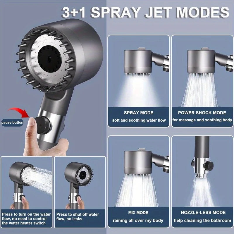 Shower Head Pressure Shower Head with Filter- Water Purification for Home & Travel,Easy Install,Ideal for Camping, Backyard