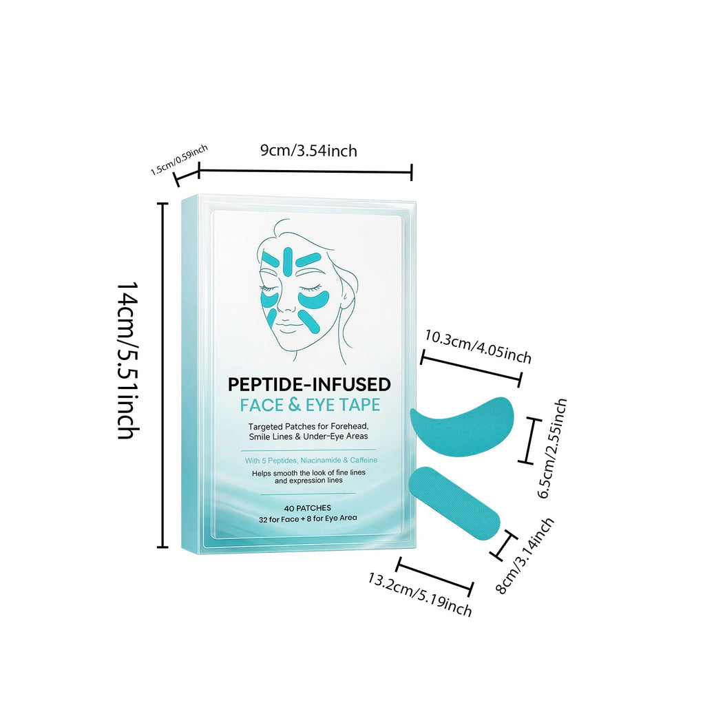 Peptide-Infused Face & Eye Tape Wrinkle Removal Sticker Smooth Forehead Smile Lines Wrinkles Peptide Facial Tape Skin Care Tools
