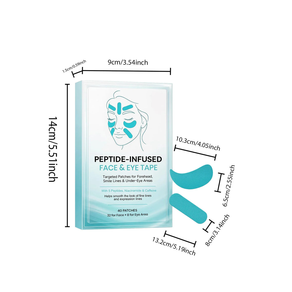 Peptide-Infused Face & Eye Tape Wrinkle Removal Sticker Smooth Forehead Smile Lines Wrinkles Peptide Facial Tape Skin Care Tools