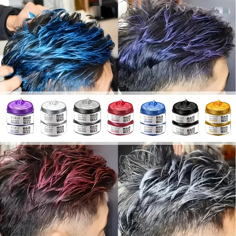 Christmas Hair Colour Wax Easy To Wash DIY Dye Hair Mud Immediate Dying for Eyebrow Beards Coloring Temporary Hair Colour Cream