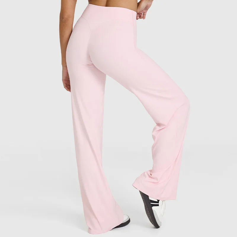 Sport Trousers Straight-Leg Pants Ultra Soft Butter Fabric Women's Mid-Waist Yoga Pants GYM Naked Feel Pilates Running