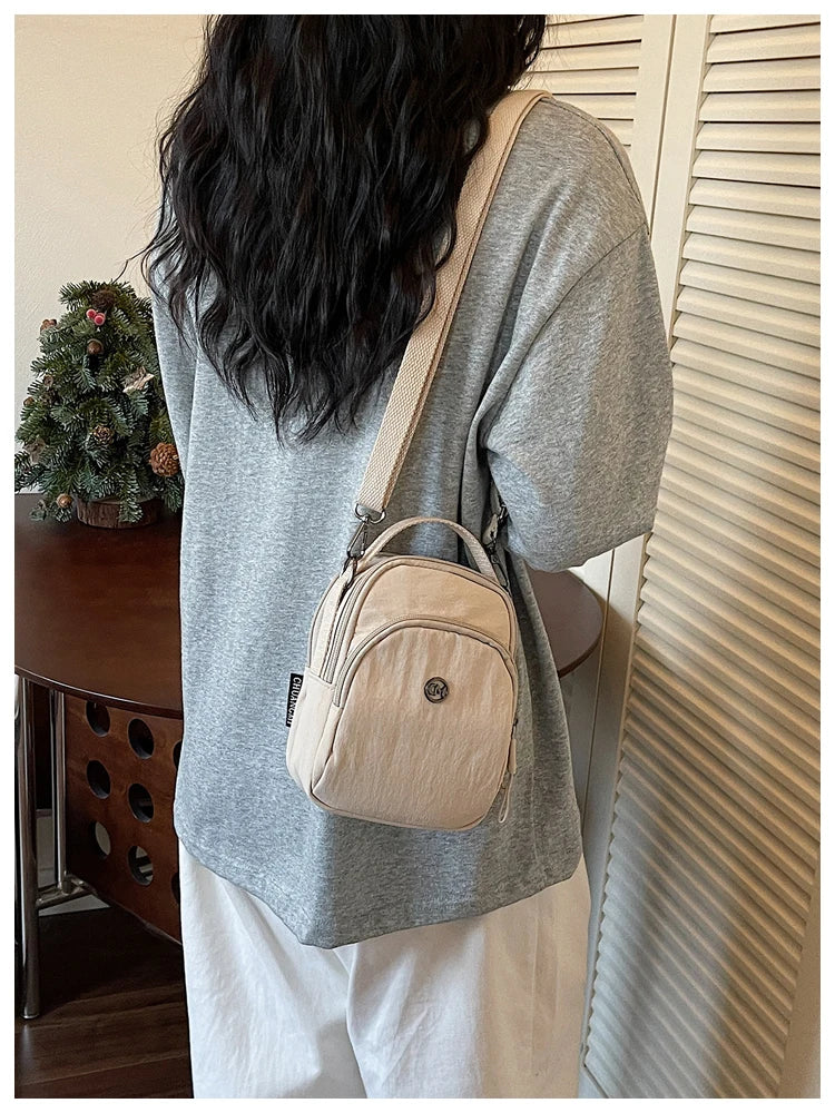 Casual Oxford Fabric Mobile Phone Bag Women's Crossbody Bag Lightweight Trendy Single Shoulder Canvas Bag for Walking