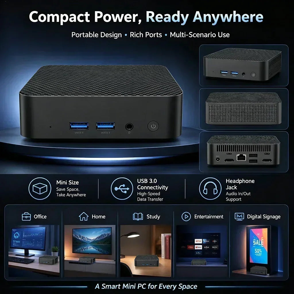 Intel Core i9-10980HK 16GB RAM 1TB/2TB SSD WiFi6 Mini PC Portable 2026 New for Gaming, Office and Desktop Computing