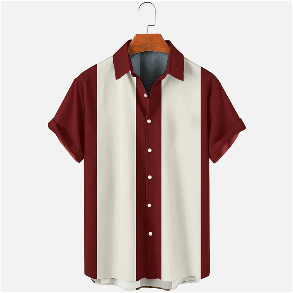 Summer New Casual Solid Color Panel Lapel Beach High Quality Top Men's Short Sleeve Shirt Fashioncomfortable Soft Fabric