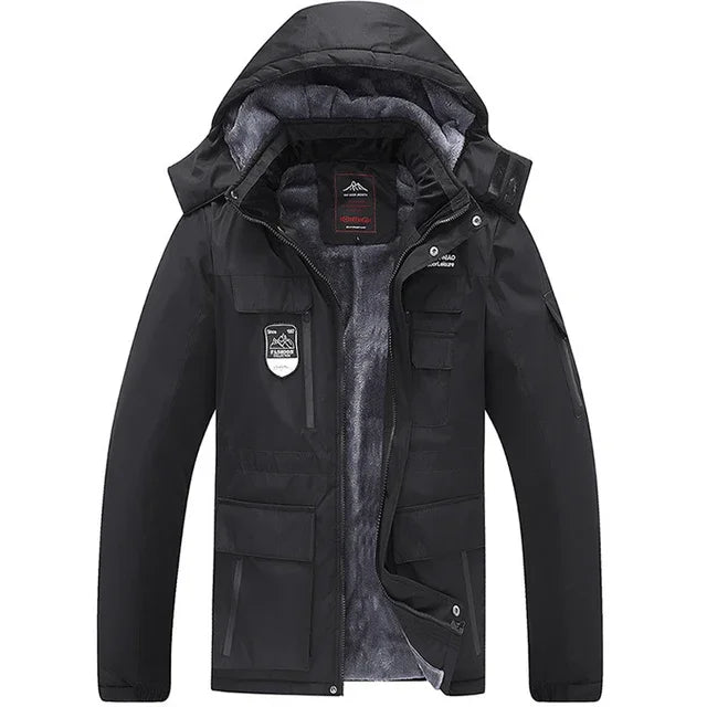 Men's Casual Warm Jackets Mens Plus Velvet Thickening Hooded Coats Ski Suit Coat Winter Jacket Men Parka 6XL 7XL 8XL Jacket