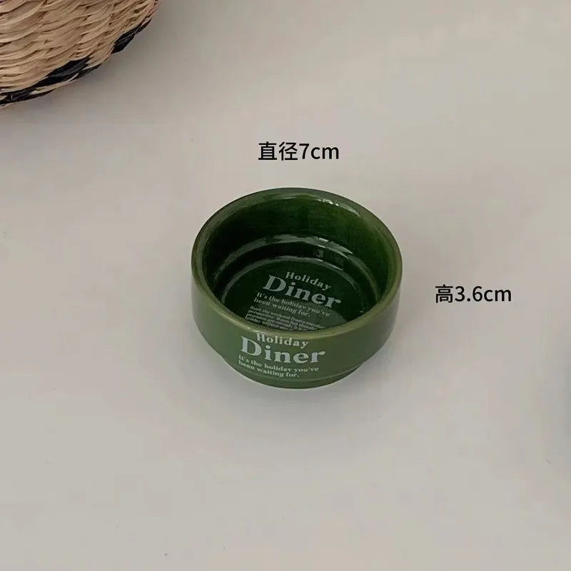 Korean Dishes, Afternoon Tea Utensils Ceramic Plate Home Western Food Round Dinner Plates Tableware High Value Gift ﻿