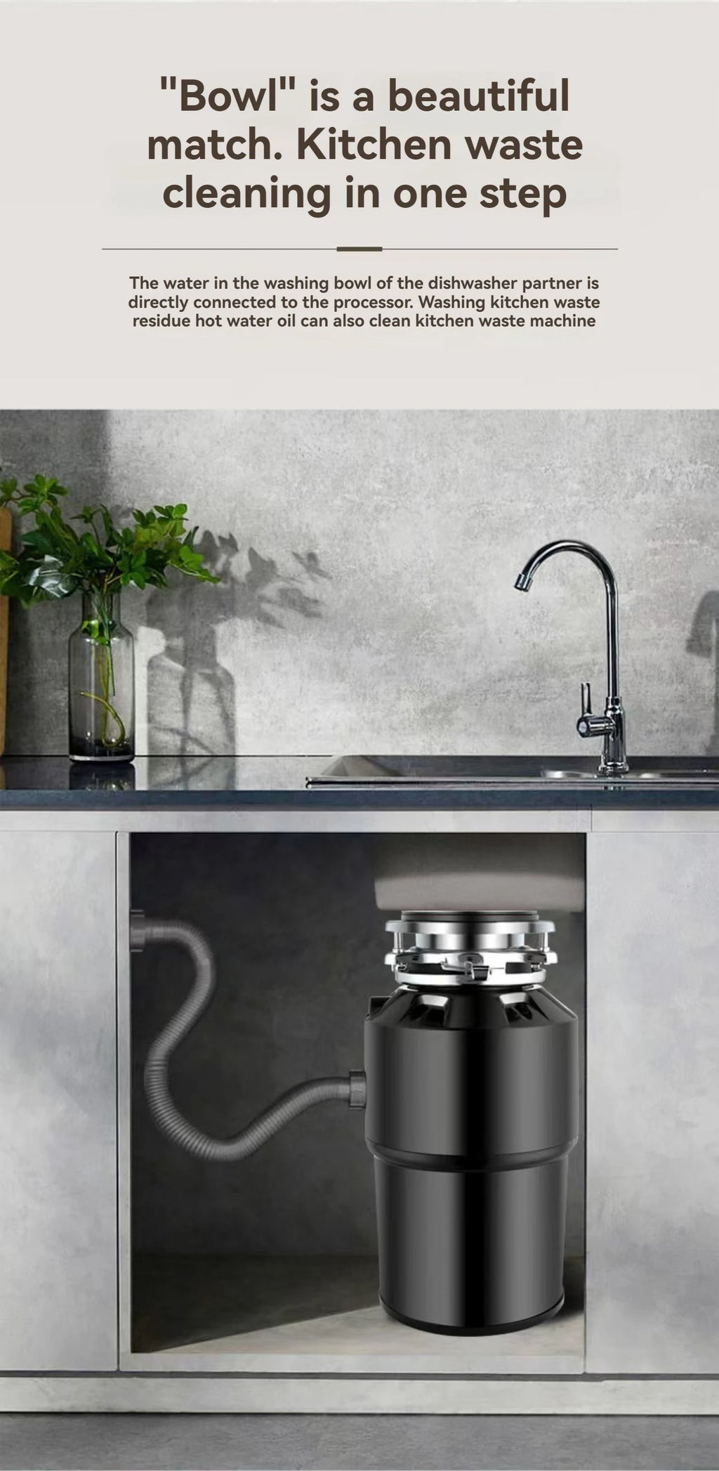 Kitchen Waste Disposer, Household Food Grinder, High-power Kitchen Waste Disposer