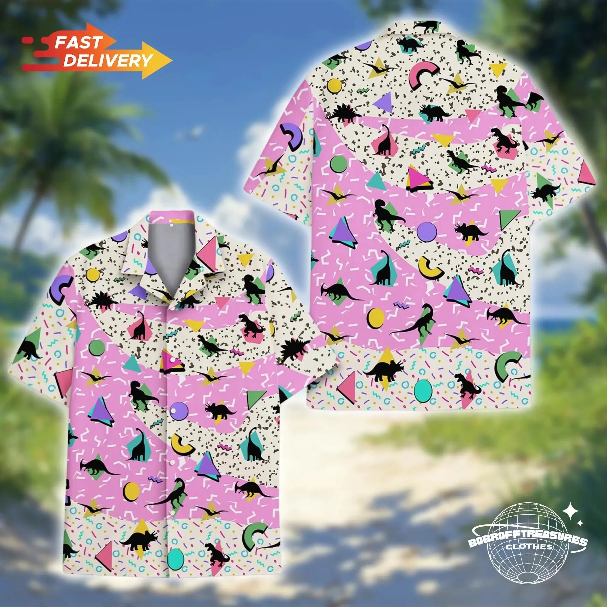Retro 80s Pop Art Hawaiian Shirt 2026x Neon Cassette Skateboard Headphone Shirt, Vintage 90s Party Button-Up Summer Unisex Shirt