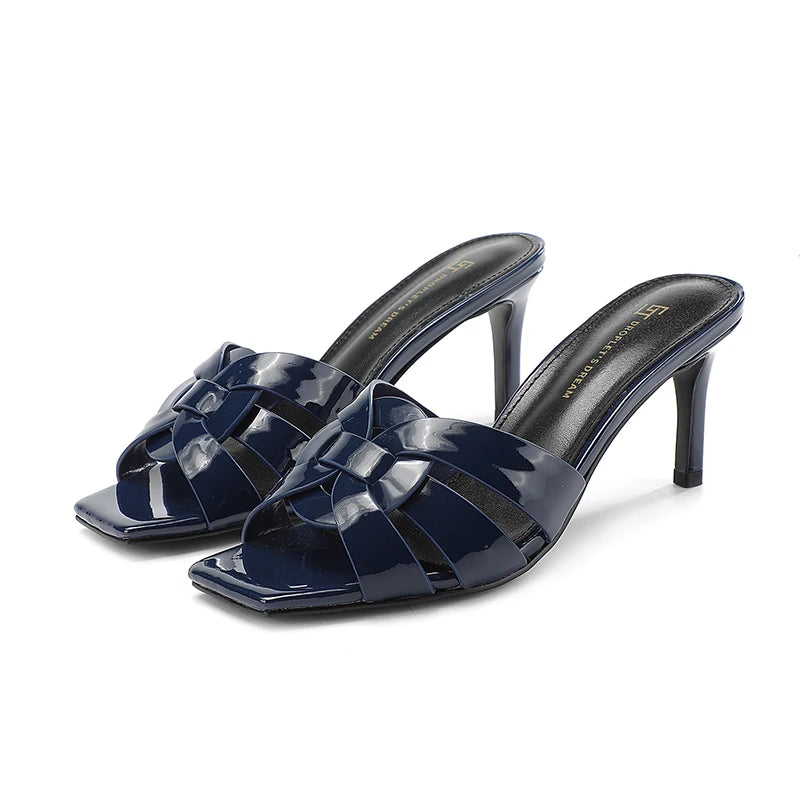 Fine heeled classic design, elegant and sexy style for women, high comfort, suitable for various occasions, fine heeled slippers