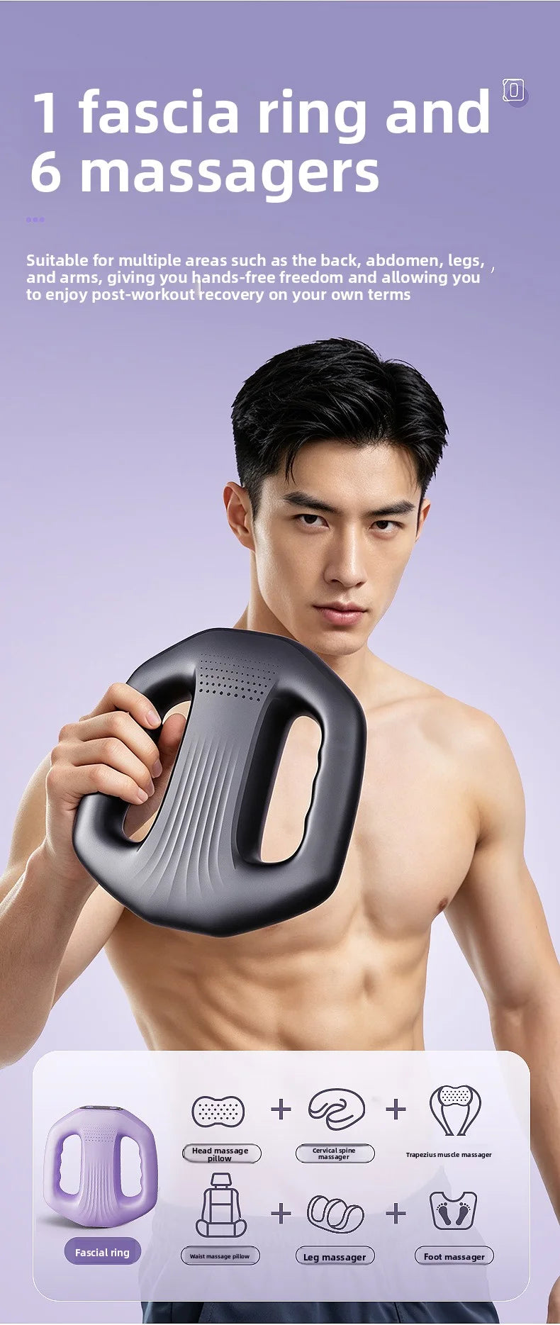 Lazy person's fascia ring fat-burning machine for belly, waist and leg slimming and body beautifying, fat-burning massage device