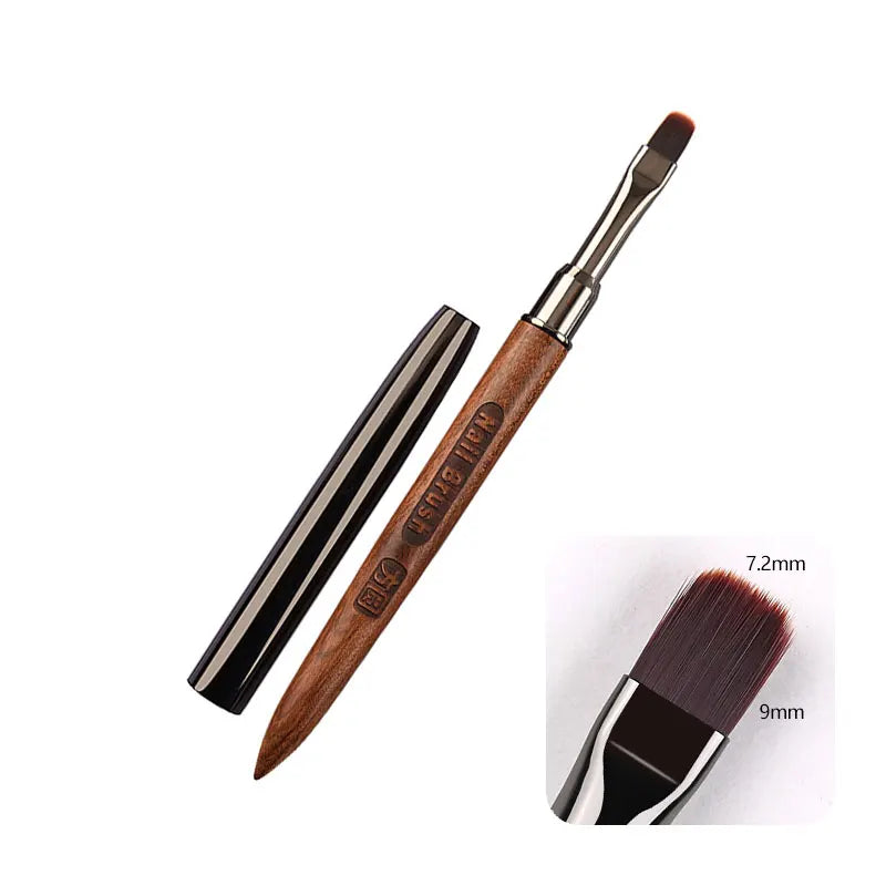 Nails Art Liner Brushes Wooden Handle Phototherapy Acrylic UV Gel Brush for Elongated Lines Painting Professional Manicure Tool