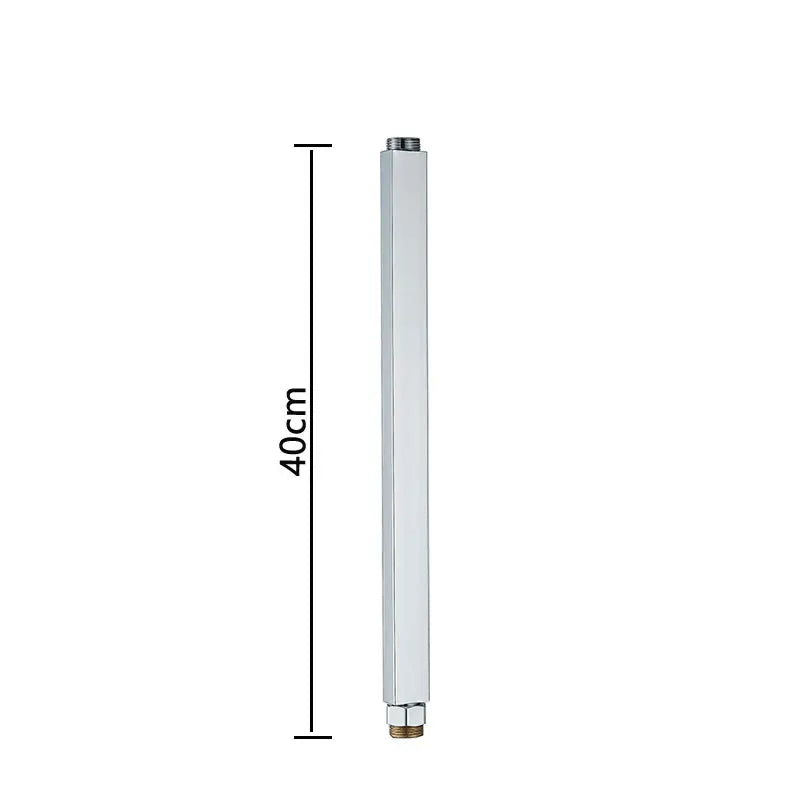 30/40cm Square Round Extension Tube For Bathroom Shower Faucet Black General Interface Extension Tubes Extend Pipe