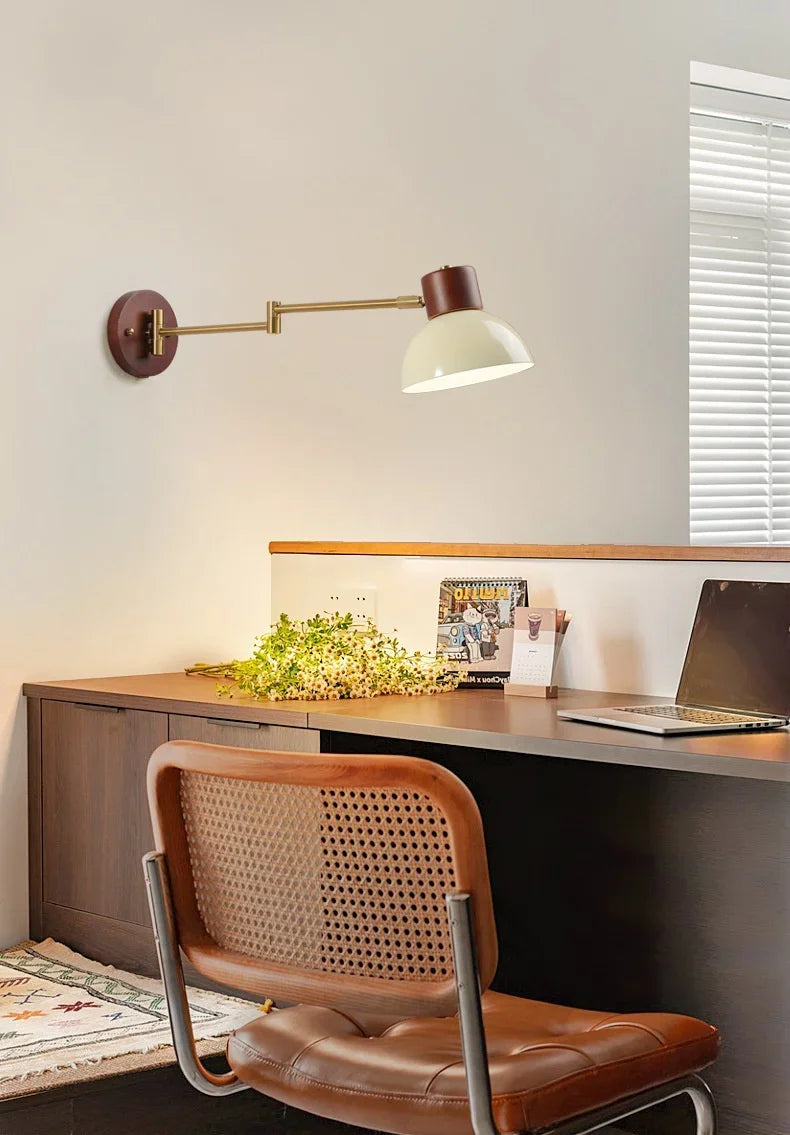 LED Bedroom Bedside Wall Lamp Swing Arm Wall Light Folding Telescopic Study Reading Lamp Study Decor Sconce Lighting