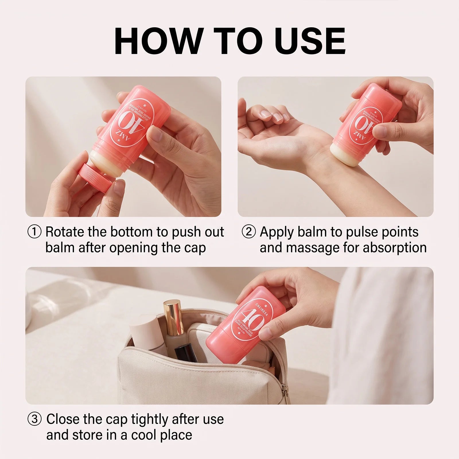 3 Jelly Solid Perfume Balm Set Natural Deodorant Scent Long Lasting Portable Travel Daily Commute Date Women Men Unisex