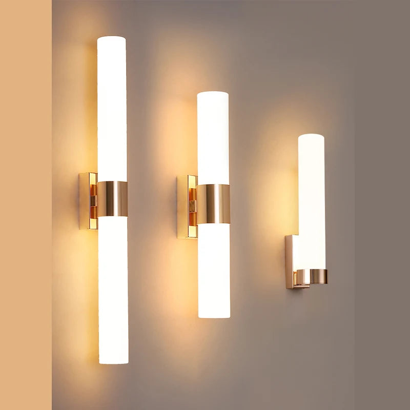 Luxury LED 12W Wall Lamps Glass Gold Copper Sconce for Living Room Bedroom Home Decor Indoor Lighting Dining Room Stairs