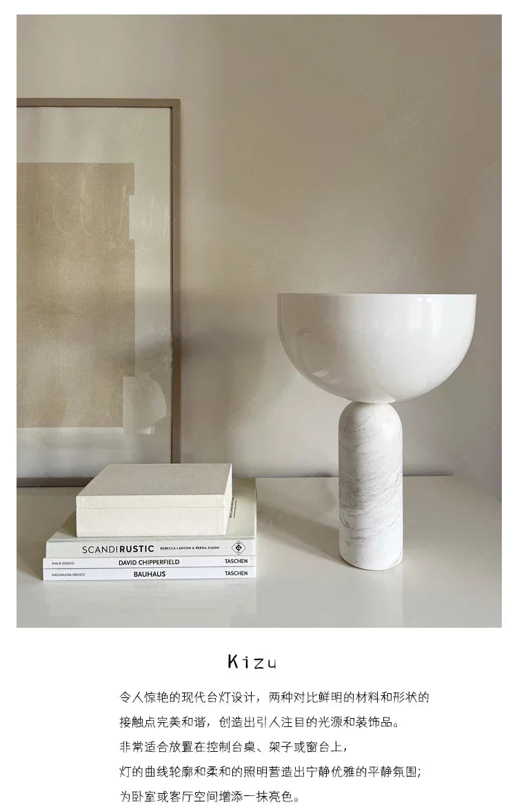 LED Minimalist Touch Mushroom Lamp Designer Marble Table Light Study Room Office Desk Lamp  Living Room Bedroom Beside Lamp