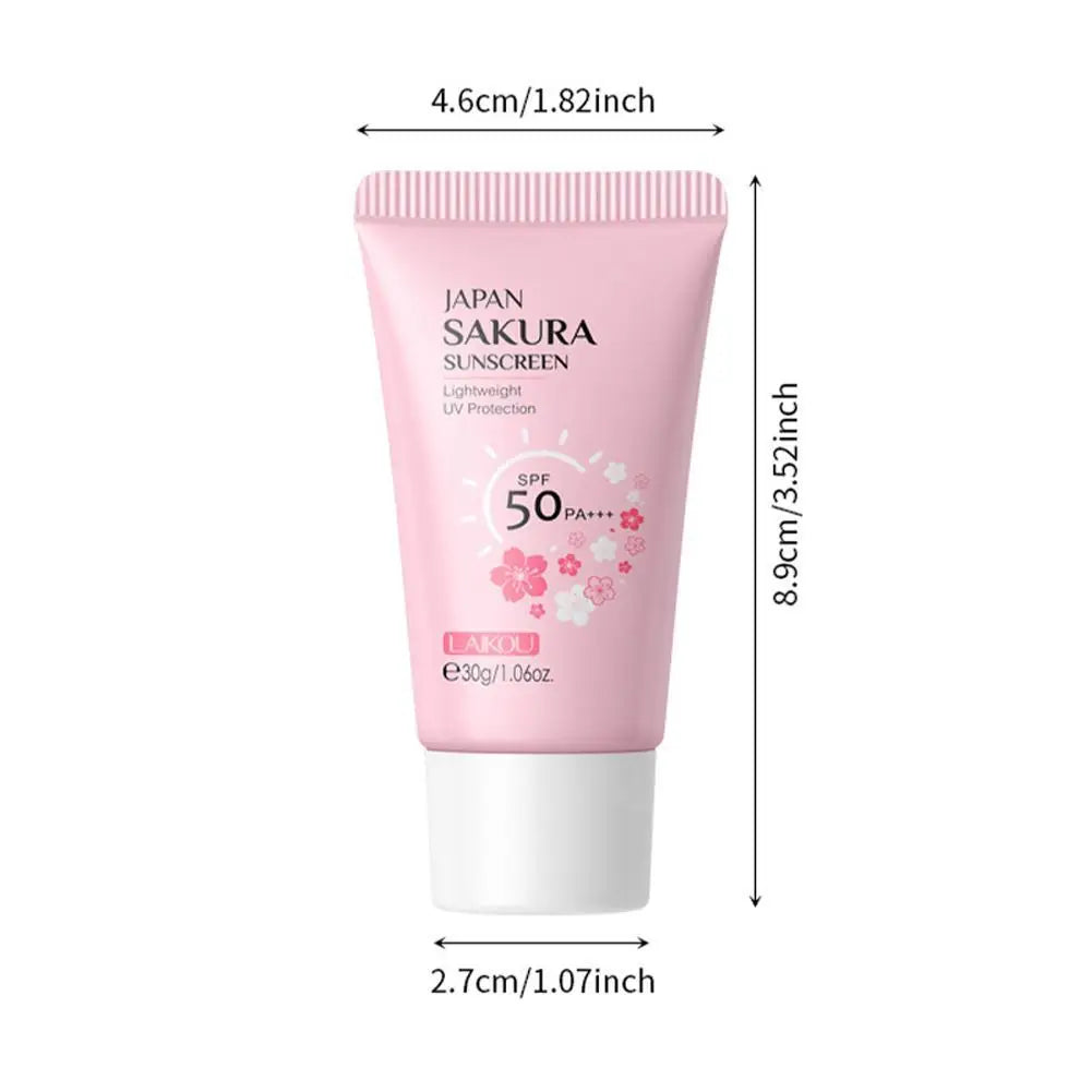 LAIKOU Japan Sakura Sunscreen SPF 50+ Brightening Sunblock Cream Face Body Moisturizing Isolating UV Protector 30g