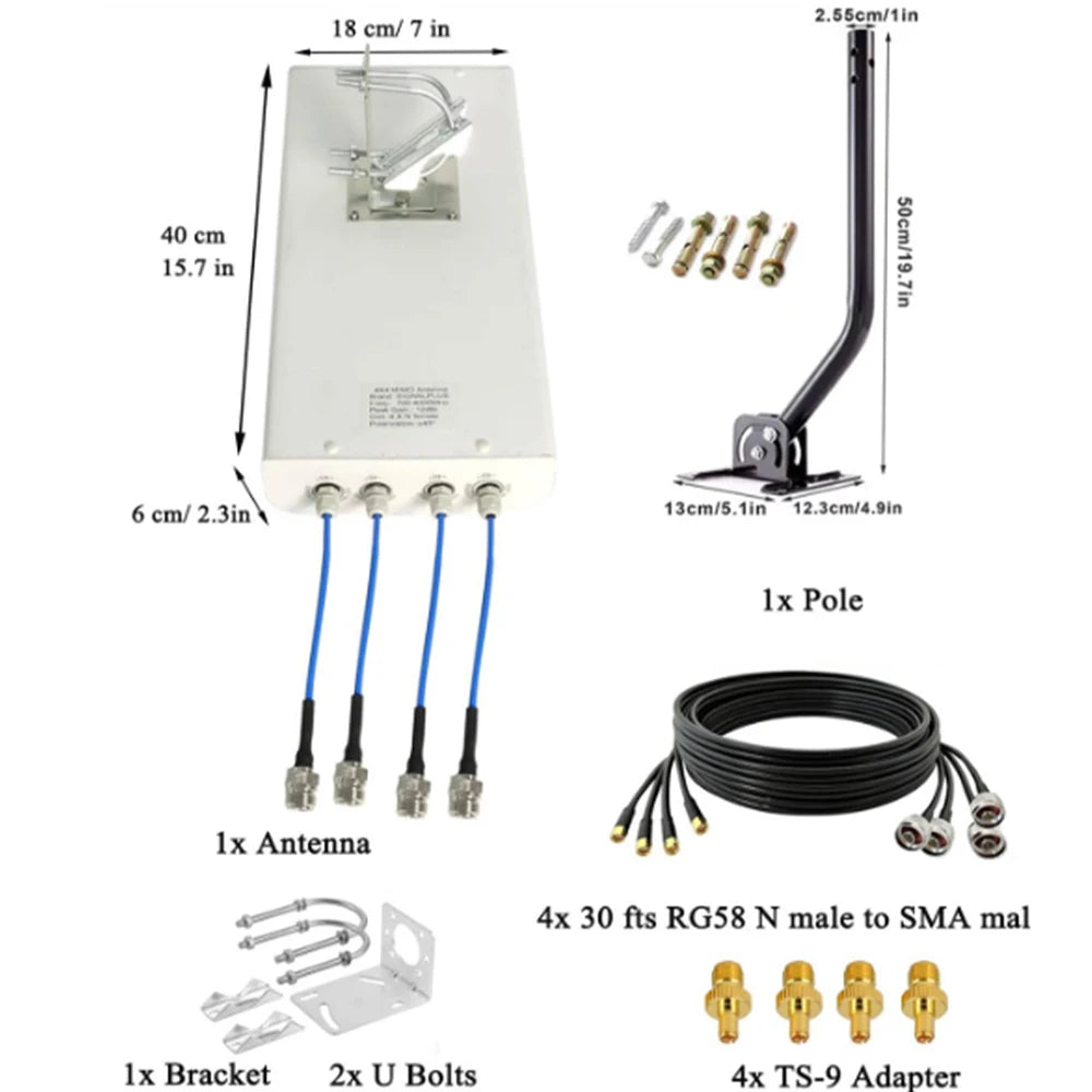 4x4 MIMO 5G/4G LTE & UWB Antenna 698-4000MHz,Compatible AT&T/Verizon/T-Mobile,Support N2/N5/N77/N66/N260