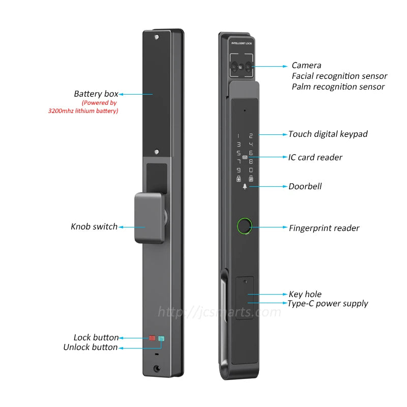 Waterproof 3D Face Recognition smart Door Lock TTlock WiFi Unlock Digital Smart Lock Fingerprint Key Card Nfc Phone Unlock Lock