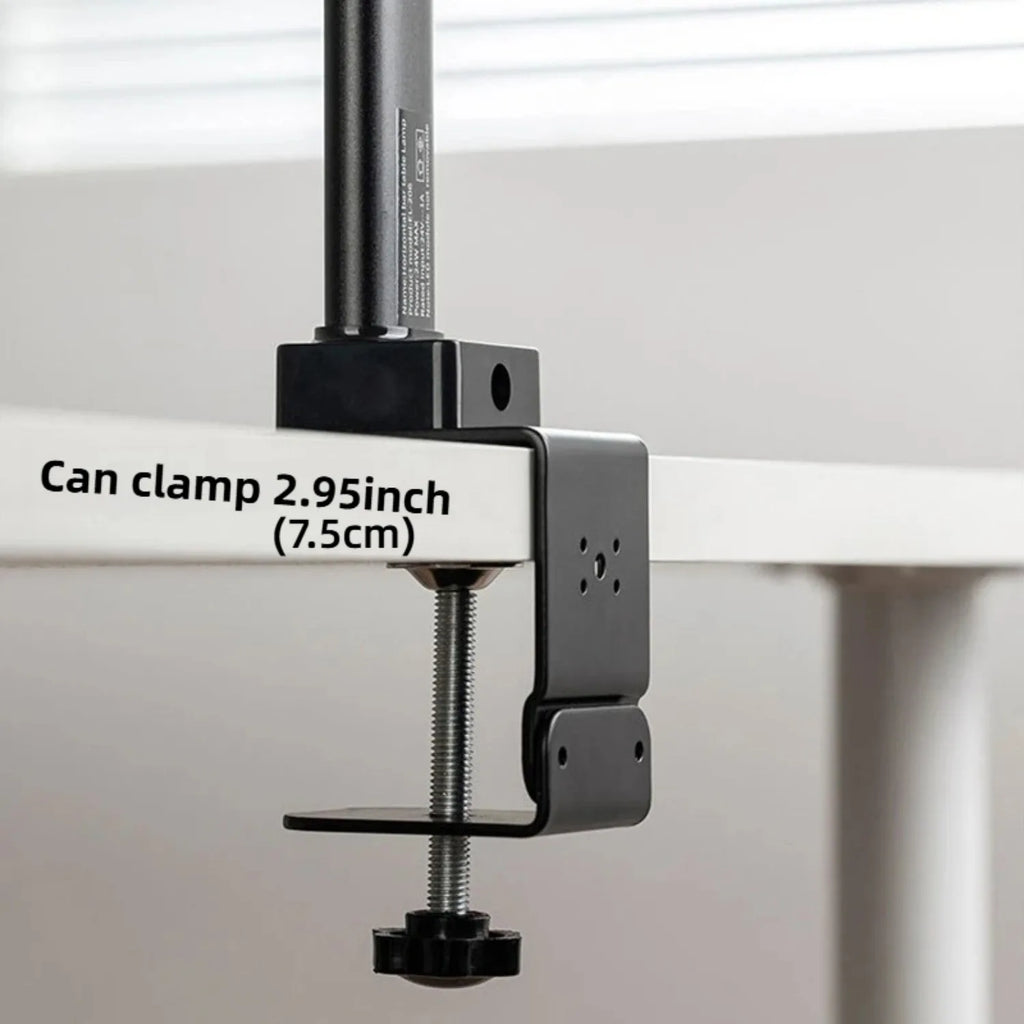 24W LED High Brightness Desk Lamp with Touch Remote Control Eye Protection Long Arm Clip-On for Student Computer Work Lighting