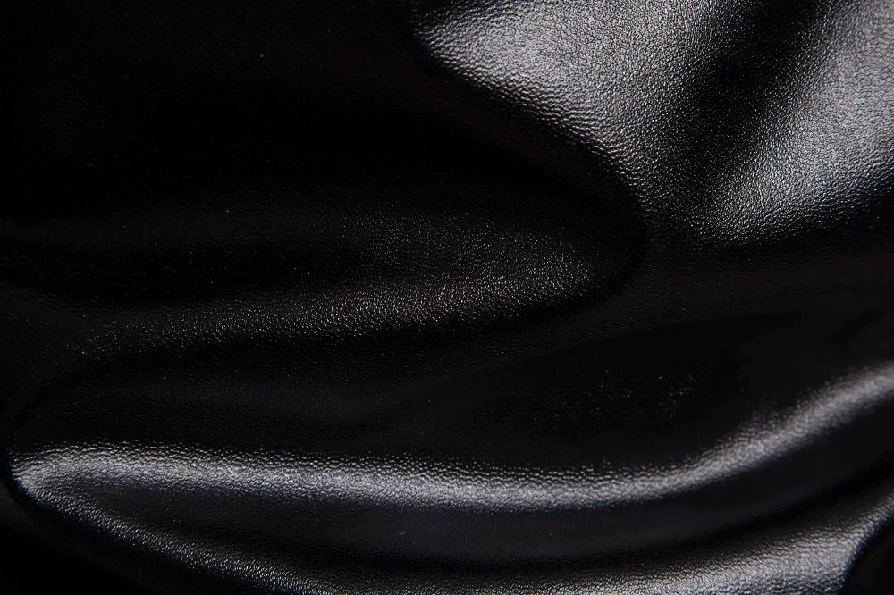 2023 Men's Autumn and Winter Lapel Leather Jacket Business Casual Oblique Zipper PU Leather Motorcycle Leather Jacket