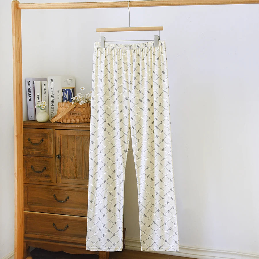 Extra-Large Size, Stylish Men's Pajama Pants for Spring and Autumn, Plus-Size Casual Home Pants, Thin Long Pants for Lounging at Home