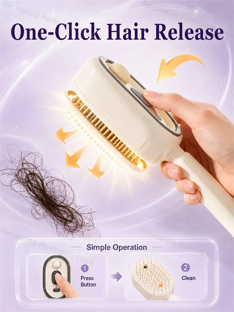 2026 Professional Hair Straightener Brush – No Heat Spray, Red Light Therapy, Scalp Massage, Cordless & Portable, Fast Charge