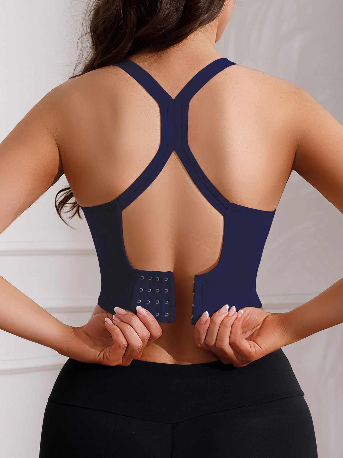 Women's Seamless Sports Bra, High Support Workout Running Vest, Yoga Gym Fitness Top, Wirefree Side Support Backless Crop Top