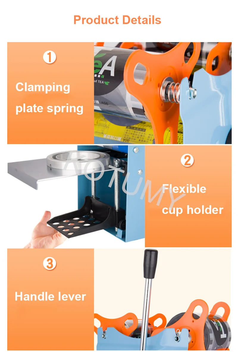 95MM Commercial Cup Sealing Machine Manual Pressure Sealing Machine Beverage Cup Sealer Milk Tea Seal Machine Boba Tea Machine