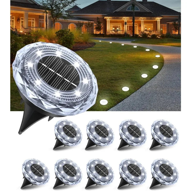 Solar LED Underground Light 8LED Outdoor Lawn Light Waterproof Path Light for Lawn Decoration Garden Terrace Courtyard