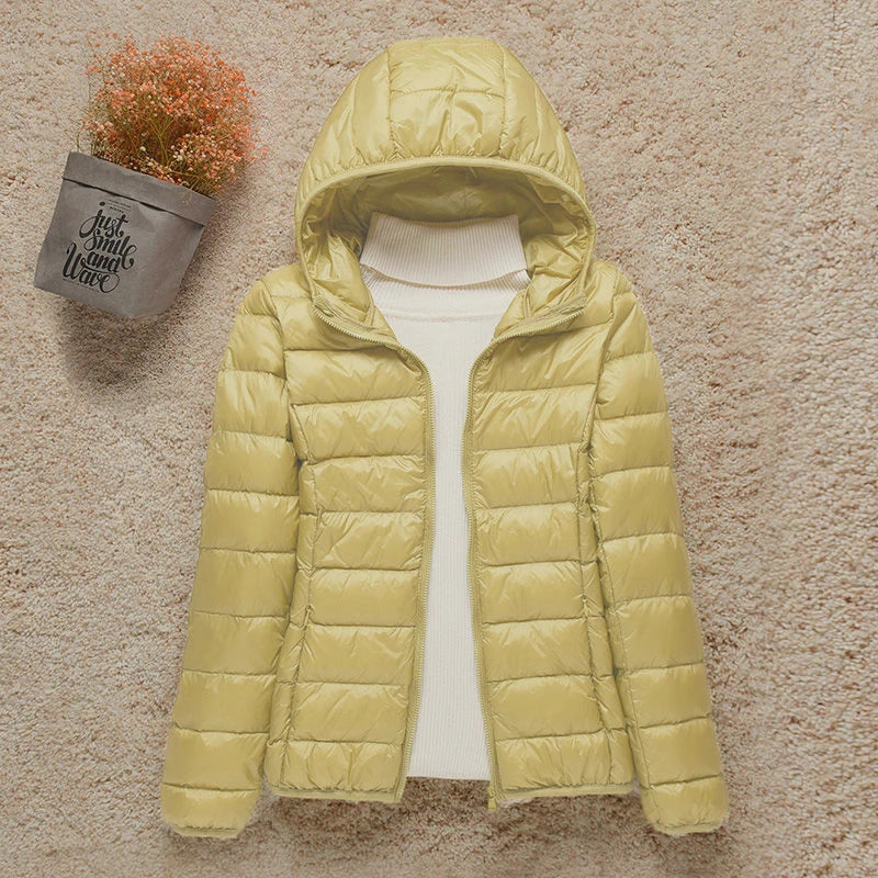 2024 New Women Thin Down Jacket White Duck Down Ultralight Jackets Autumn And Winter Warm Coats Portable Outwear