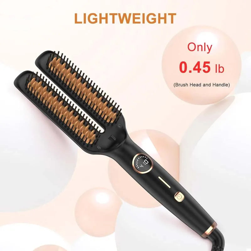 Electric Straightening Brush One-Step Heated Straightener Flat Iron Smooth Anti Frizz Hair Electric Brush Straightener Comb