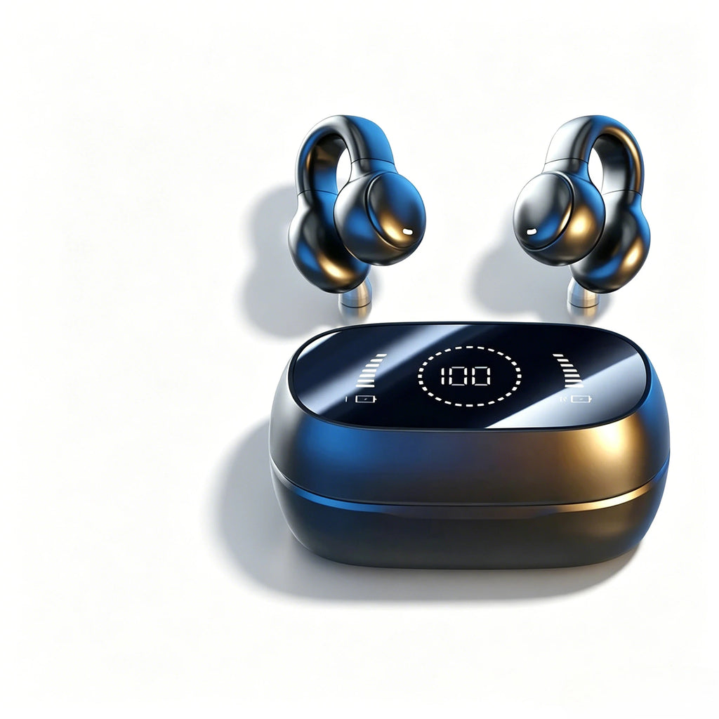 Bone Conduction TWS Wireless Earphones HiFi Stereo Sound Sport Earbuds with Noise Cancelling Mic, for Daily Use Sports