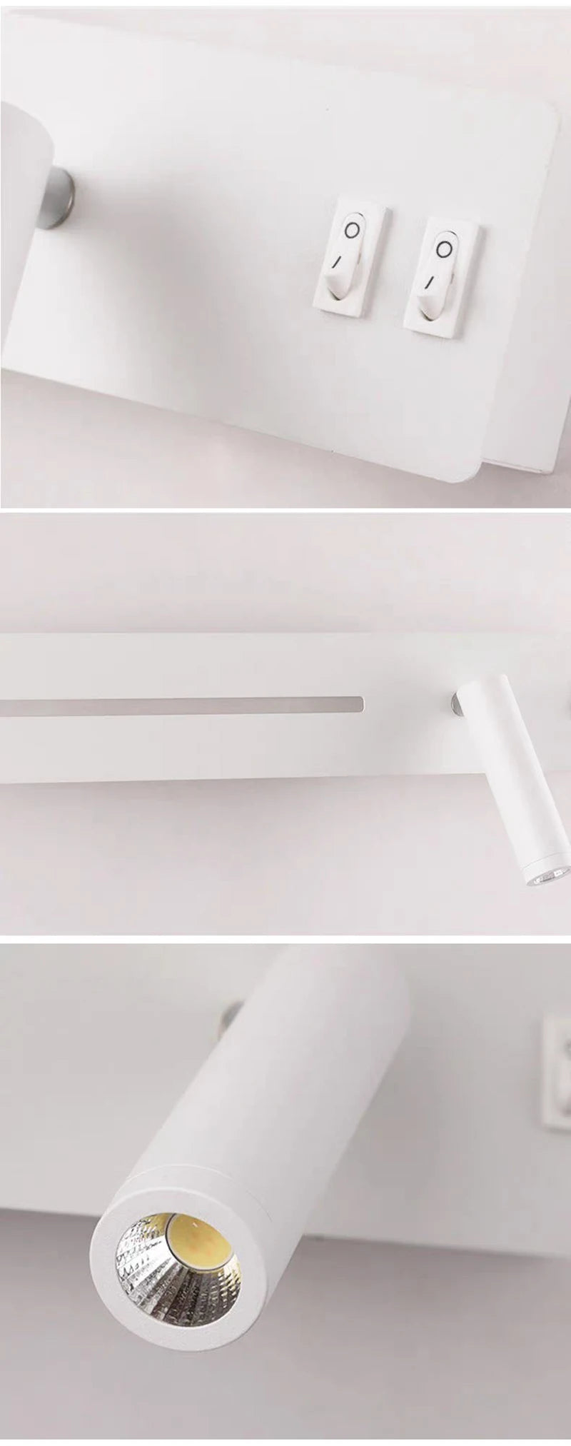 LED Wall Light Interior  Mobile Phone Charging USB Wall Lamps With Switch Bedroom Bedside Reading Lights Decoration Living Room