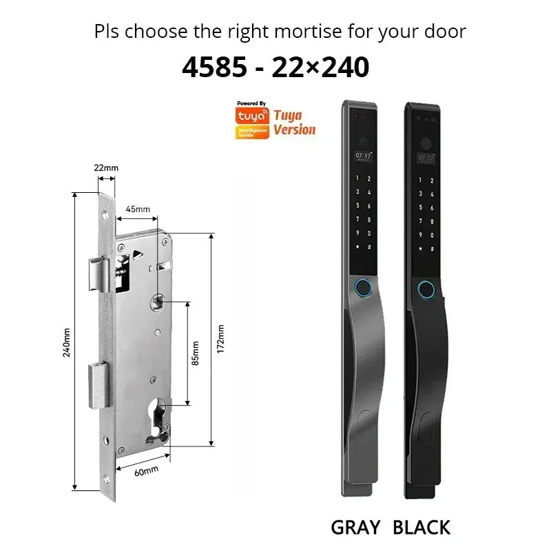 SZJN 3D Face Recognition Tuya Wifi Digital Electronic Broken Bridge Aluminum Lock Waterpoof Fingerprint Password Card Key Unlock