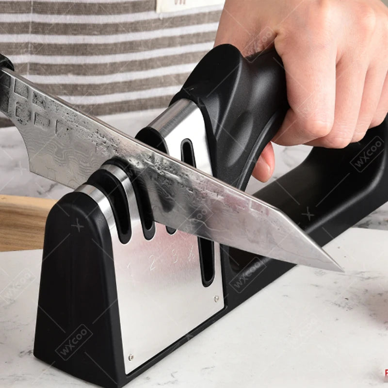Kitchen Knife Sharpener 4 Segment Multifunctional Sharpening Tool Non-slip Portable Knife Sharpening Kitchen Gadgets Accessories