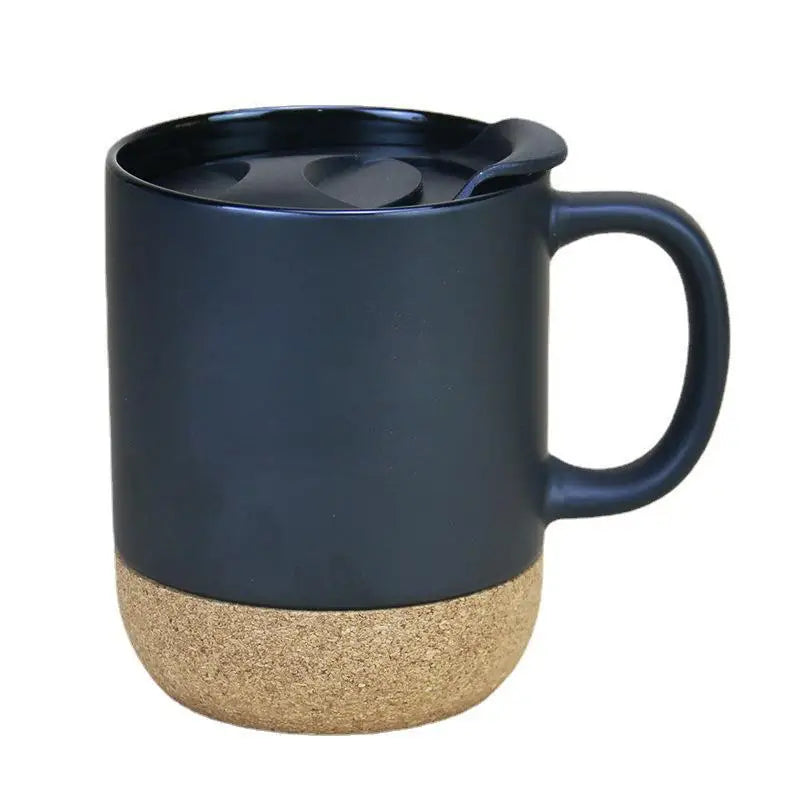 Cork Bottom Ceramic Frosted Coffee Mug Non-slip 350ml Easy Wash Drinking Cup for Office Home Gift Giving