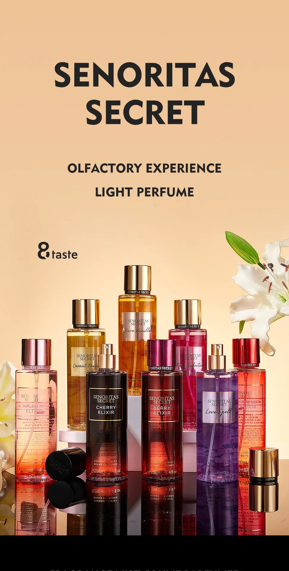 Thai Flower Fruit Perfume Vanilla Fragrance for Women Long-lasting Date Scent Good Girl Parfume Body Spray Floral Mist 250ml