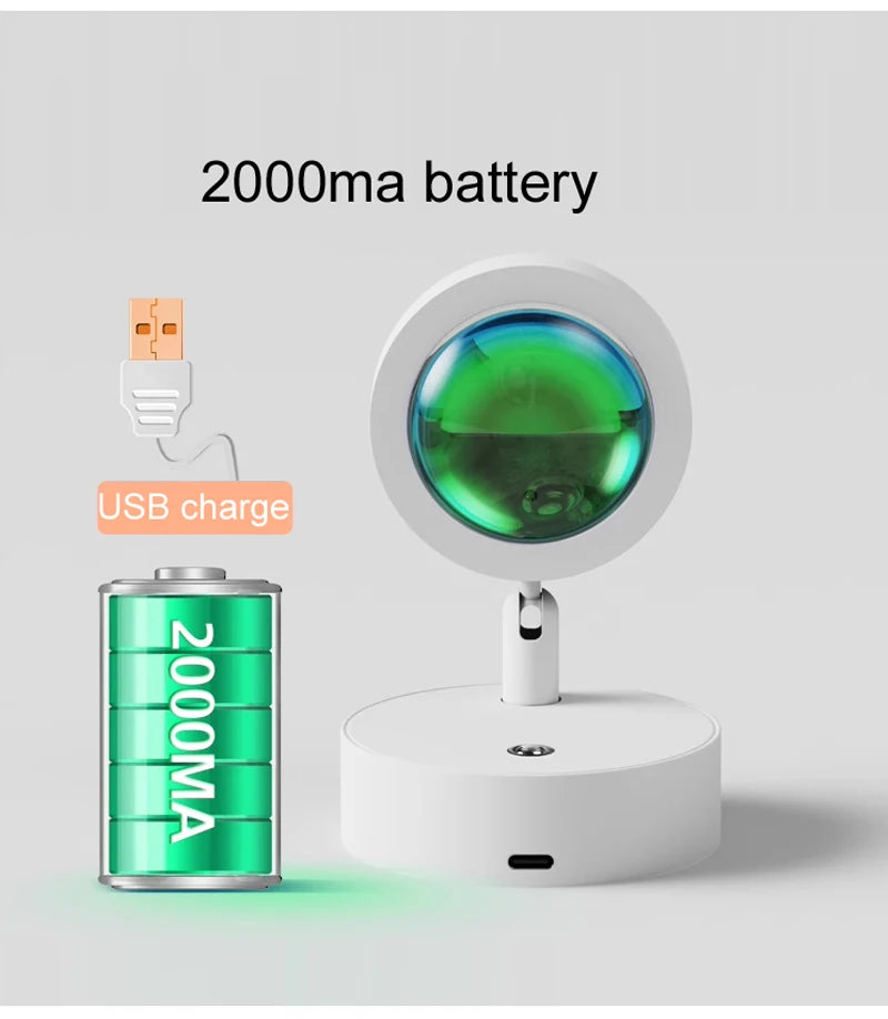 Wireless Sunset Lamp Night Light Projector Deoration Home Wall Lamp Kitchen Display Cabinet Cupboard Bedroom RV Reading Lamps
