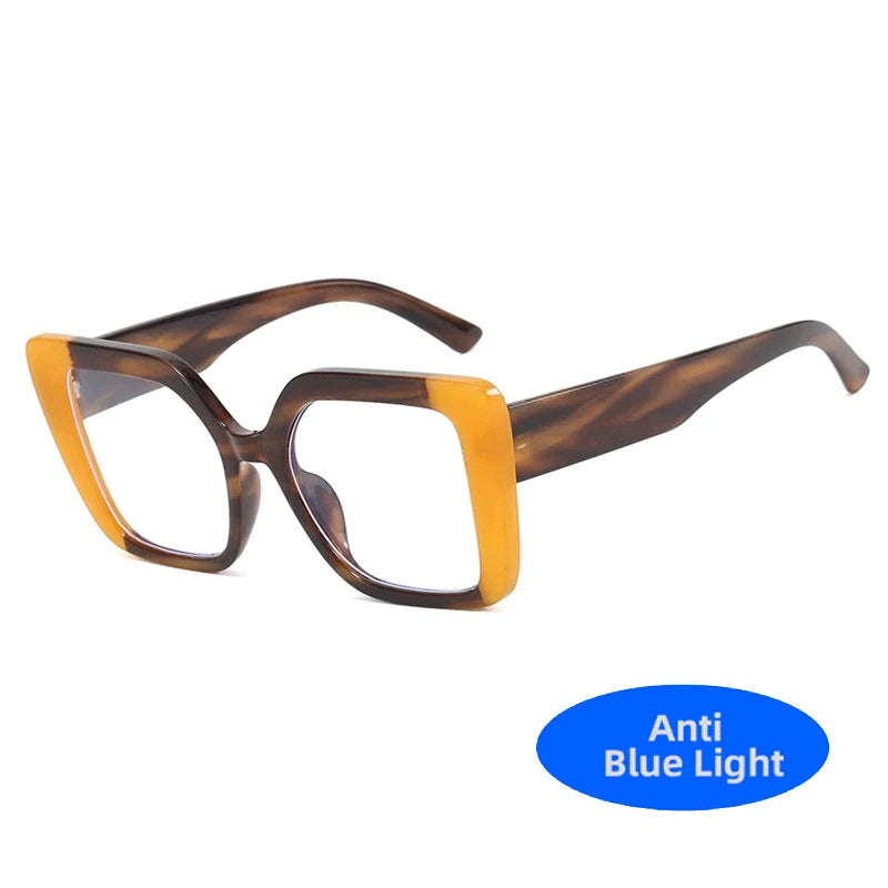 Oversized Square Frame Classic New Fashion Glasses Women Men Luxury Brand Designer Computer Games Anti-Blue Light Eyewear Unisex