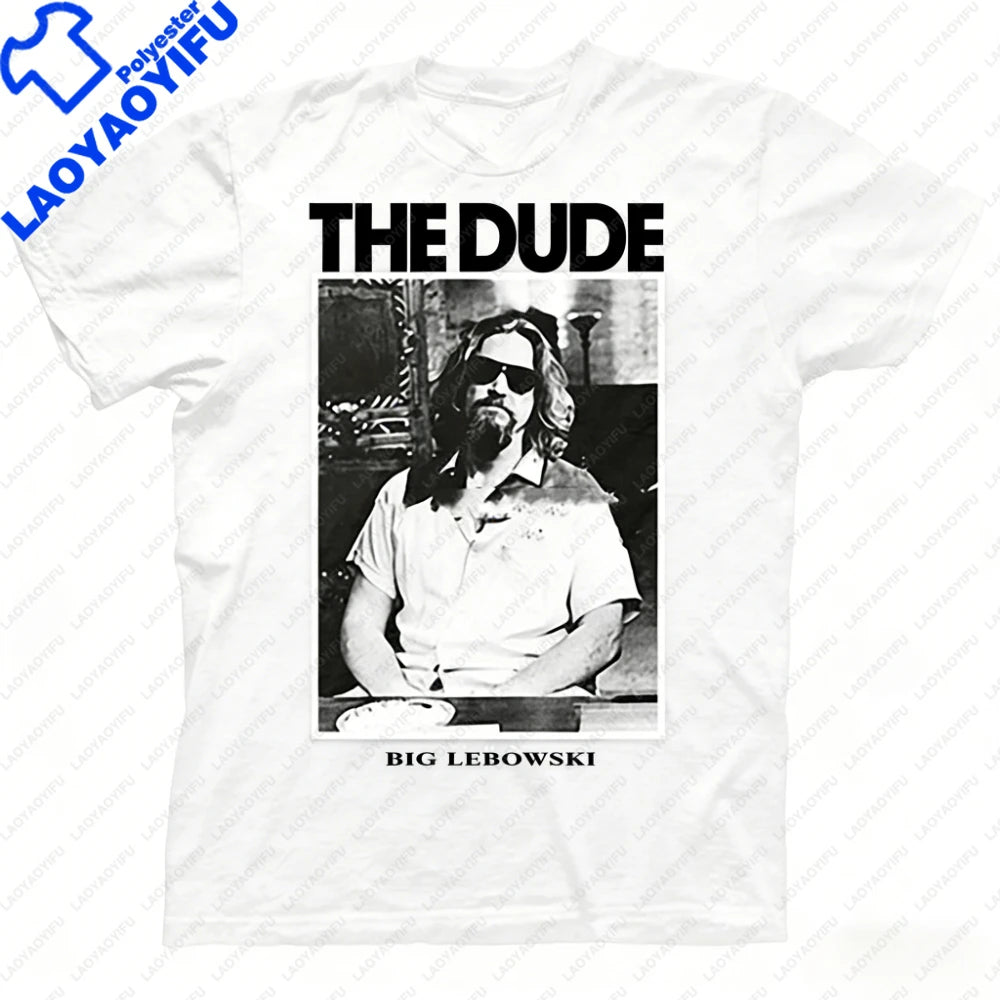 Big Lebowski The Dude Graphic Tshirts Vintage Black Humor Tv Man Breathable Streetwear T-shirt Women Casual Short-sleev