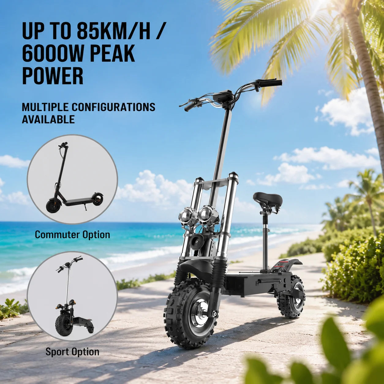 1200W-6000W SingleDual Motor Electric Scooter Adults 72V 60V 52V 48V Off Road Winter Snow Anti-Slip Foldable E-Scooter