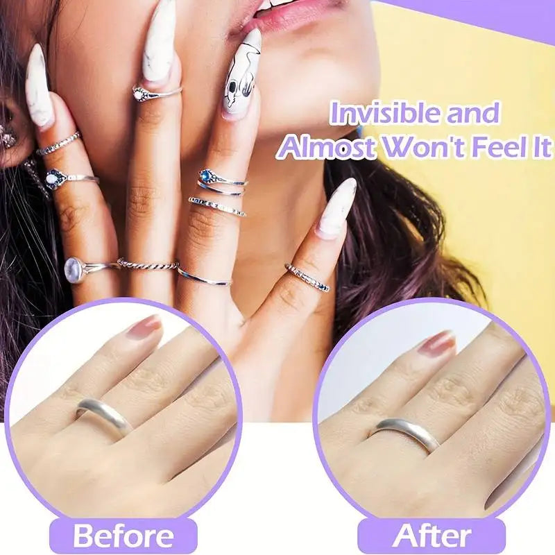 8 Sizes Silicone Invisible Clear Ring Sizer Anti-Loss Proof Invisible Ring Holder Retainer Shrinker for Large Rings