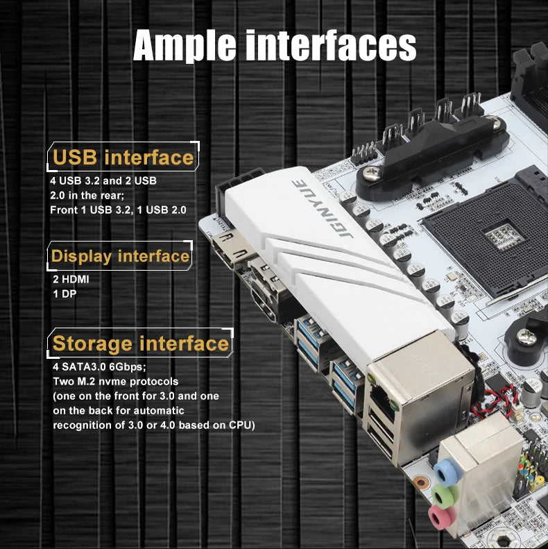 Jingyue B550i GAMING Mini ITX Motherboard DDR4 Memory Support AM4 Ryzen 5600GT/5600/5700X PCIe 4.0 Dual M.2 WiFi 6 Gaming PC