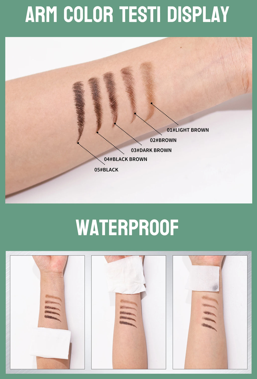 4-Tip Eyebrow Pen, 4 Heads Design, Wild Brow, Long Lasting, Smudge Proof, Waterproof Sweat Resistant Anti-transfer Cosmetic