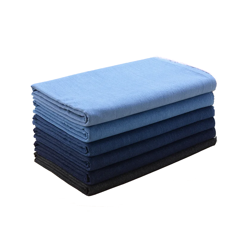 Washed Denim Jeans Fabric Cotton By The Meter for Needlework Dress Skirt Shirt Jacket Pants Diy Sewing Wearable Soft Cloth Blue