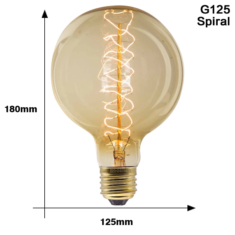 Edison Incandescent Lights Bulbs Retro Edison Lamps Bulb E27 220V/110V 40W Halloween Bedroom Decoration Edison Christmas Bulbs